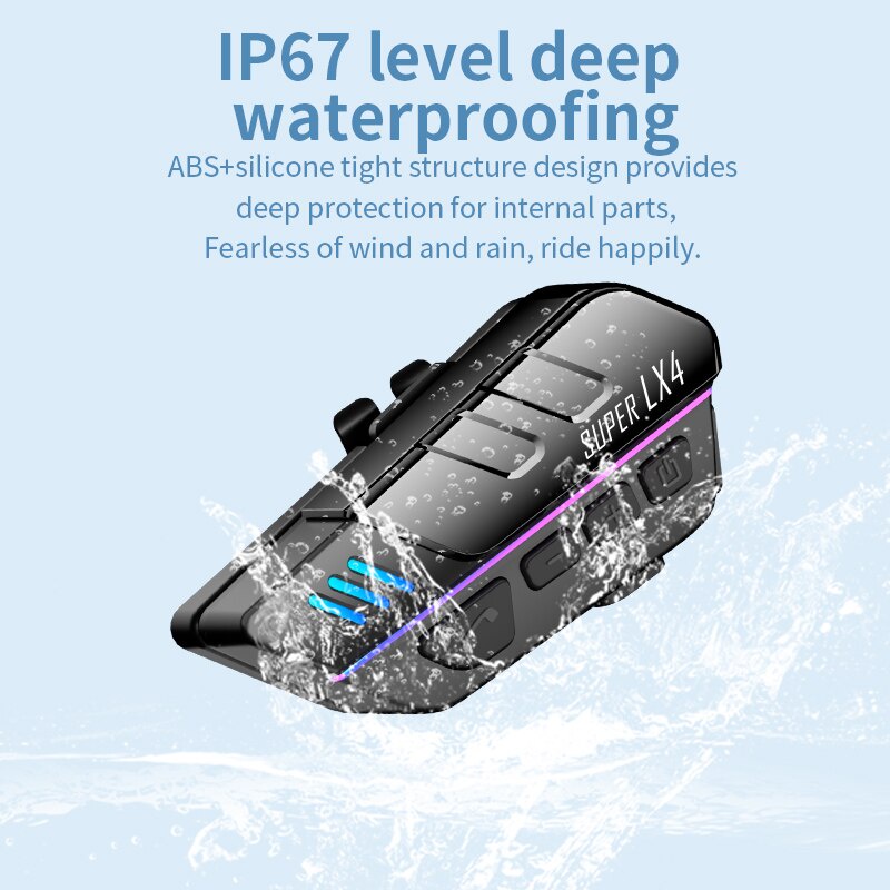 Bộ Tai Nghe Bluetooth 5.0 Không Dây Chống Nước Giảm Tiếng Ồn LX4 Dùng Khi Lái Xe Moto