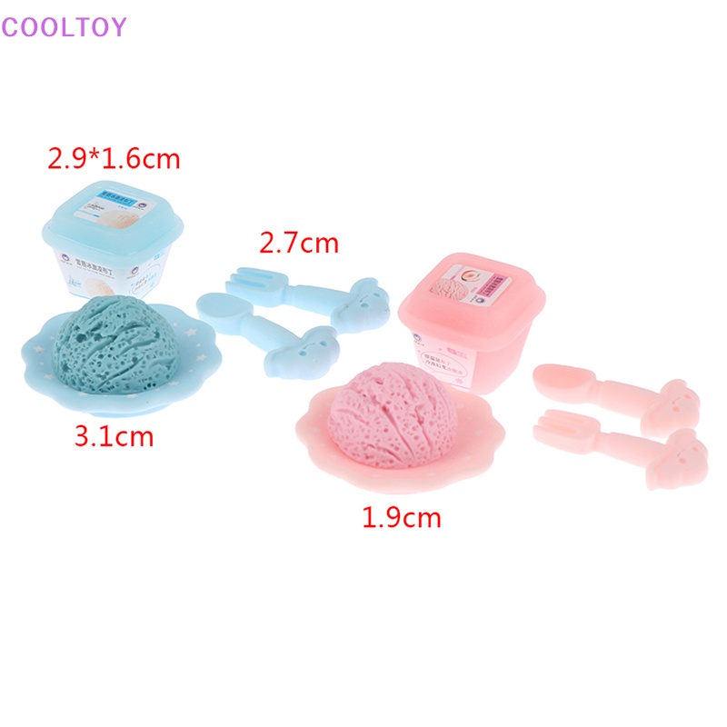 Set Khay Đựng Kem / Đồ Chơi Nội Thất Trang Trí Nhà Búp Bê Tỉ Lệ 1: 12