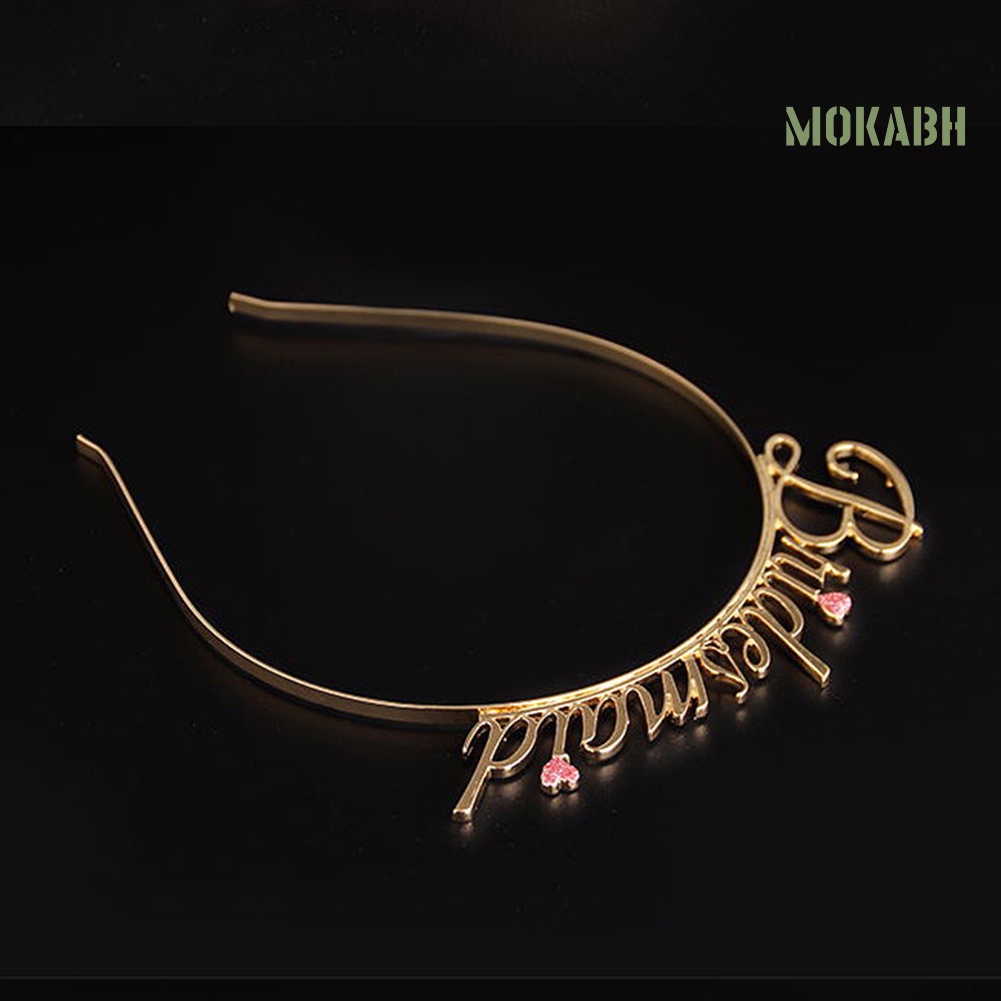 Băng Đô Cài Tóc Hình Trái Tim In Chữ Thời Trang Cho Phù Dâu