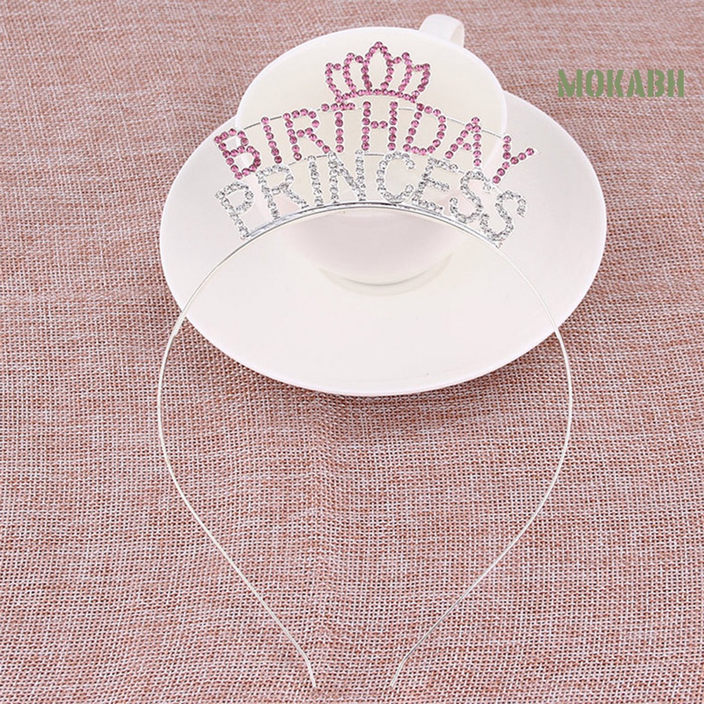 [Mokabh] Vương Miện Công Chúa Đính Đá Co Giãn Đáng Yêu Dành Cho Sinh Nhật Bé Gái