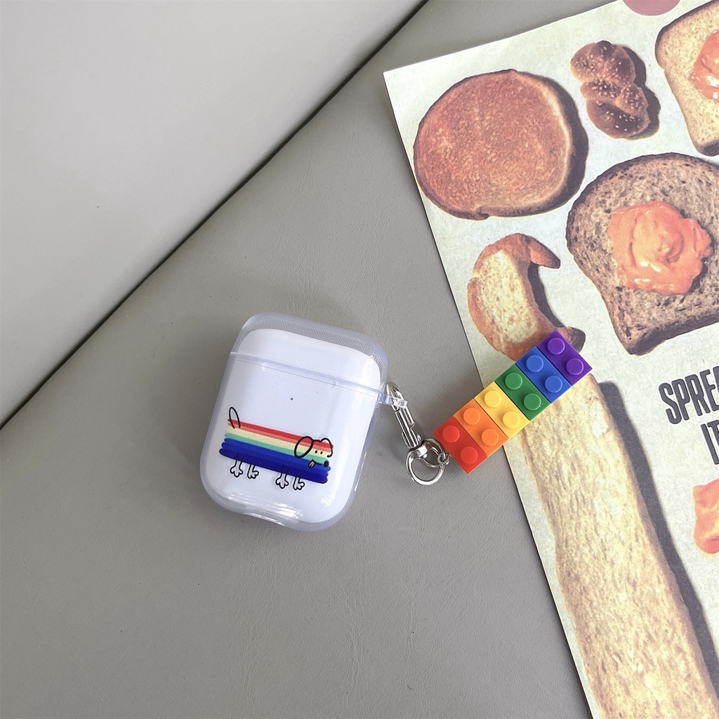 Vỏ Bảo Vệ Hộp Sạc Tai Nghe Bluetooth Không Dây Airpods pro 1 2 3 pro2 Bằng tpu Trong Suốt Họa Tiết LEGO Hoạt Hình Dễ Thương