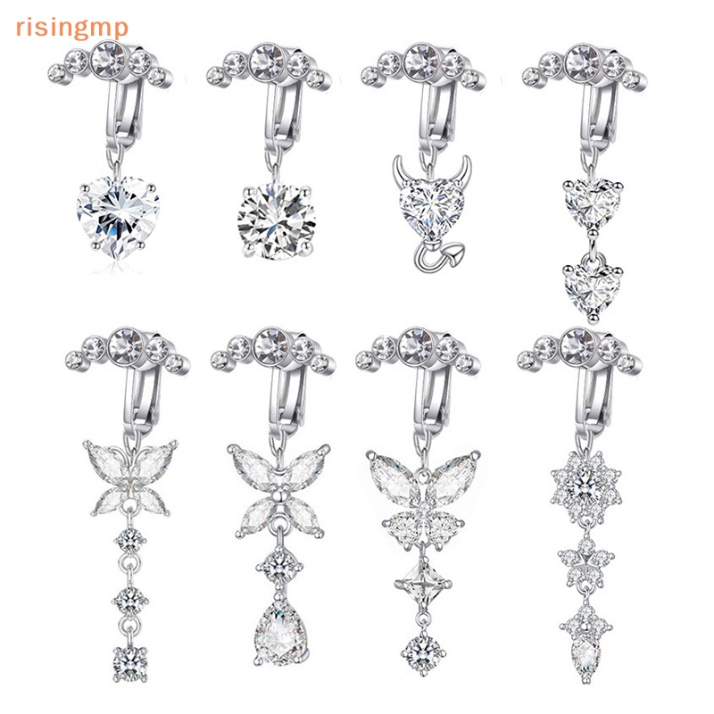 Khuyên Rốn Hình Bướm Bằng Thép Không Gỉ Đính Đá Zircon