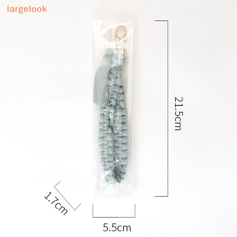 Móc Khóa Macrame Dây Cotton Bện Đính Đá Lava Phong Cách Boho Sáng Tạo Cho Nữ