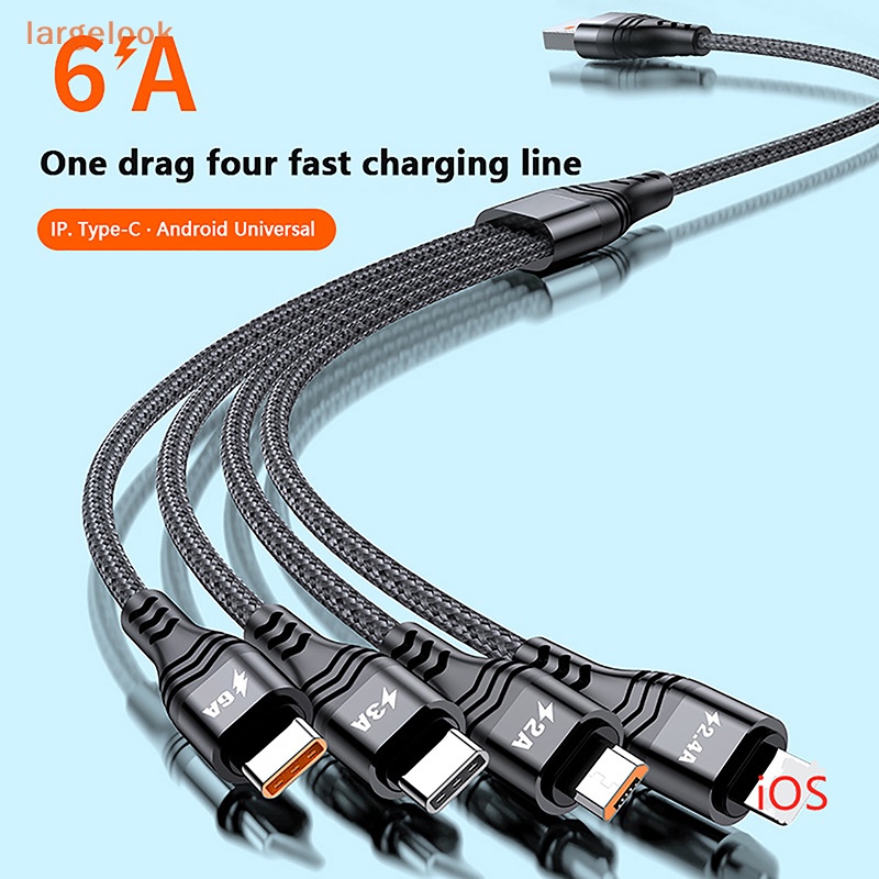 Cáp Sạc Nhanh 6A 66W 4 Trong 1 Cổng USB Chất Lượng Cao Cho Huawei Android