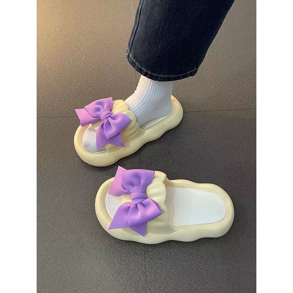 🔥Giá thấp🔥 Sandals đế dày đế dày đế dày đế bánh mì nữ chống trượt chống trượt họa tiết hoạt hình dễ thương