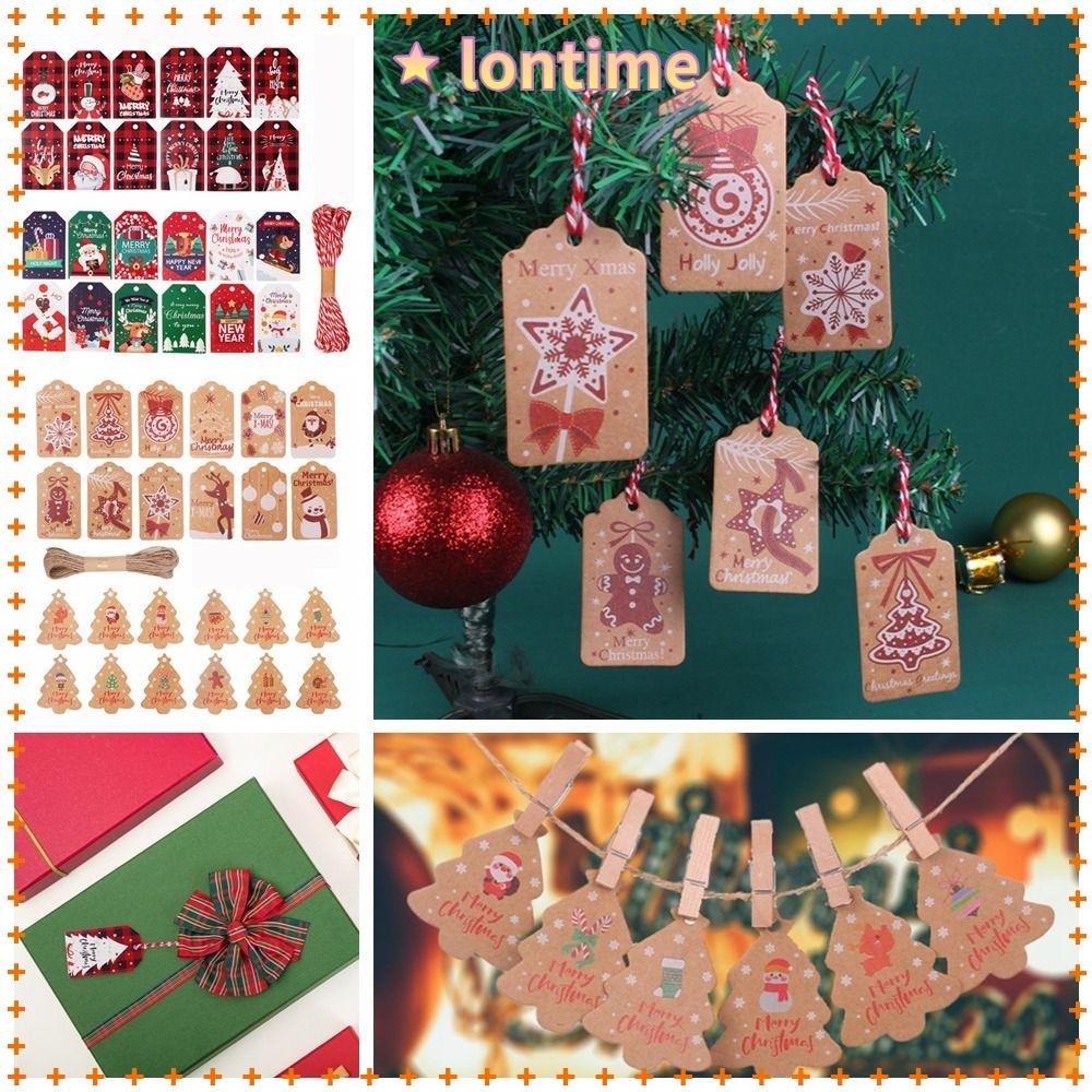 Thẻ Giấy Kraft Treo Trang Trí Cây Thông Giáng Sinh / Năm Mới DIY