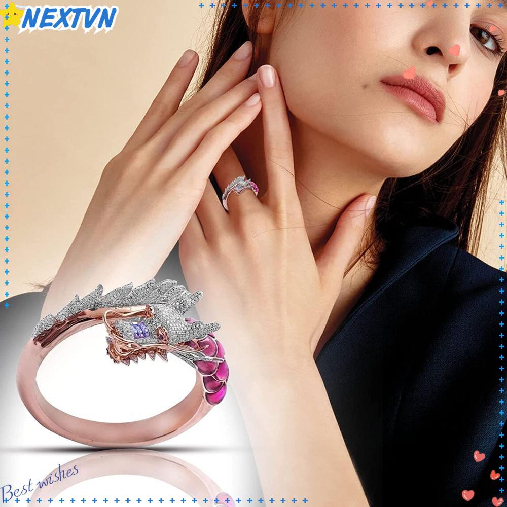 Nhẫn Hình Đầu Rồng Hoa Hồng Thiết Kế Mới Cao Cấp Thời Trang|Nhẫn Hở Thiết Kế Đơn Giản Thời Trang Cao Cấp