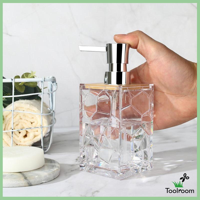 Bình Đựng Xà Phòng Rửa Tay Dạng Nhấn Bằng Acrylic Trong Suốt