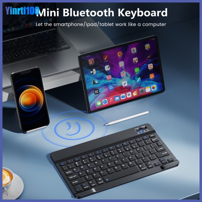 Bàn Phím Bluetooth Không Dây Yinrti Tương Thích Với Ipad Air Pro 11 Android Ios Windows Phone Tablet