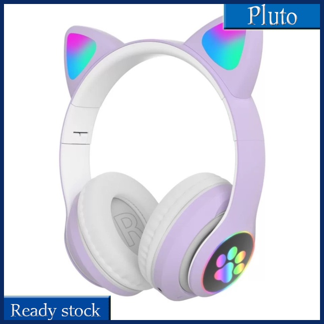 Tai Nghe Bluetooth Aks-28 Rgb Dạng Tai Mèo Dùng Cho Mũ Bảo Hiểm