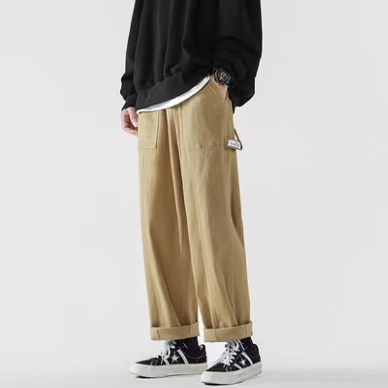 Quần Dài Ống Rộng Phong Cách Đường Phố Nhật Bản Cá Tính Dành Cho Nam