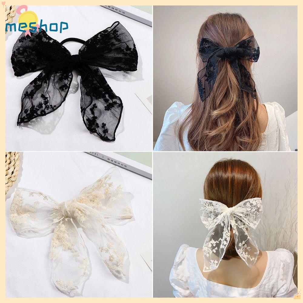 Kẹp Tóc Nơ Màu Trắng Đen Thời Trang Cho Nữ