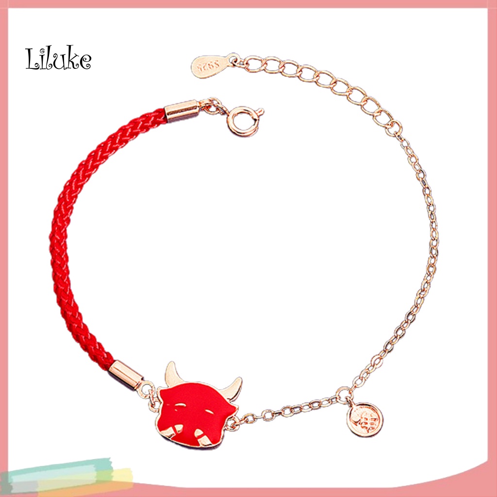 Vòng Tay Dây Bện Màu Đỏ Thiết Kế Đơn Giản Thời Trang Cho Nữ