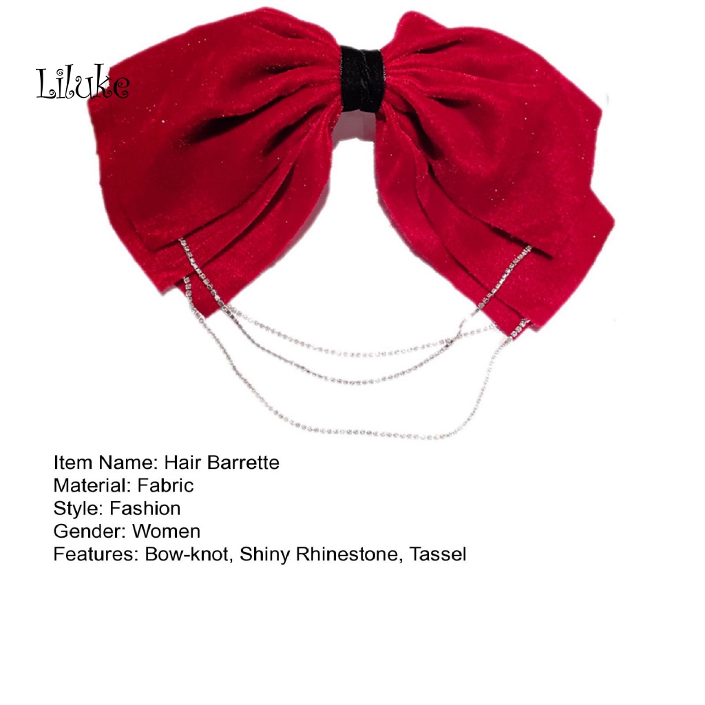 Lk Kẹp Tóc Đuôi Ngựa Nhiều Lớp Thắt Nơ Đính Đá Sáng Bóng Phong Cách Công Chúa Dành Cho Nữ