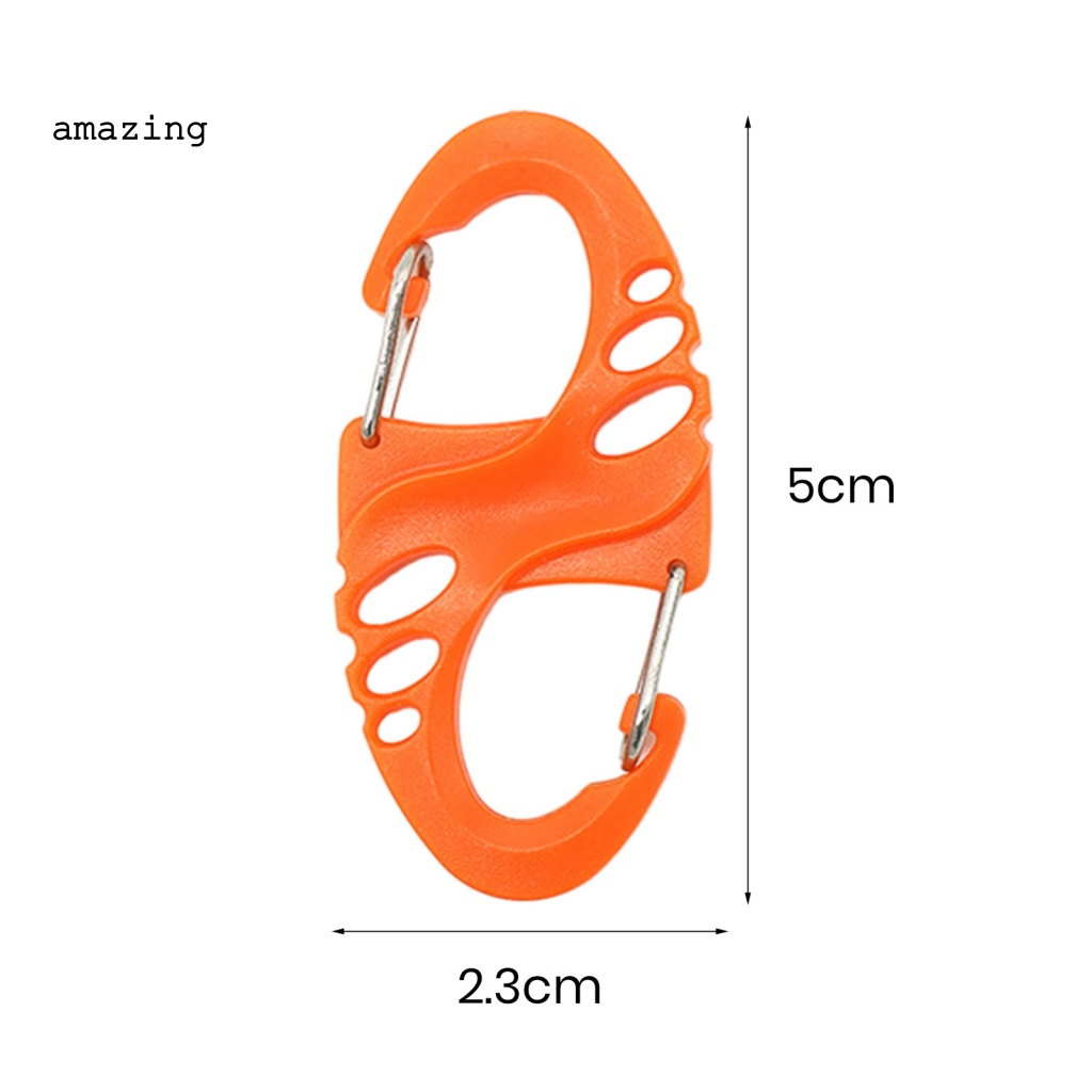 Set 5 Móc Khóa Chữ S Mini Bằng Nhựa Và Thép Gọn Nhẹ Tiện Dụng Cho Hoạt Động Leo Núi Ngoài Trời
