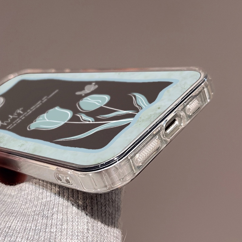 Ốp Lưng TráNg Gương HìNh Hoa Tulip Cho IPhone 11 12 13 14 12Pro 13Pro 14Pro Pro Max XR X XS Max