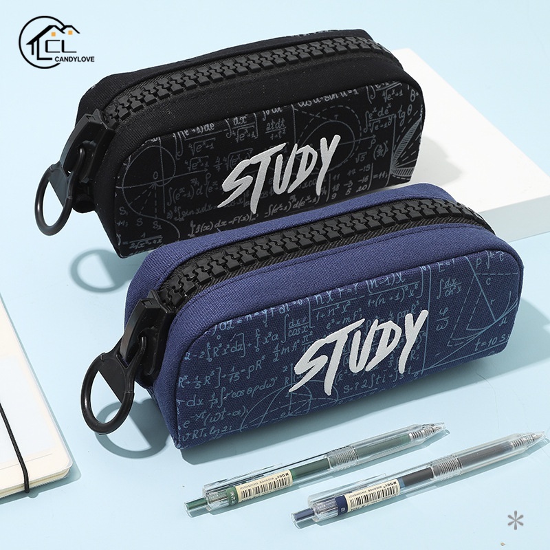 Tome Hộp Đựng Bút Bằng Vải Canvas Sức Chứa Lớn Có Khóa Kéo Đơn Giản Sáng Tạo Cho Học Sinh Nam