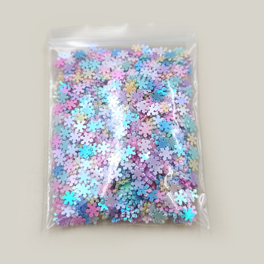 Túi 2000 Miếng Dán Hình Bông Tuyết Bằng PVC 12g Dùng Trang Trí DIY