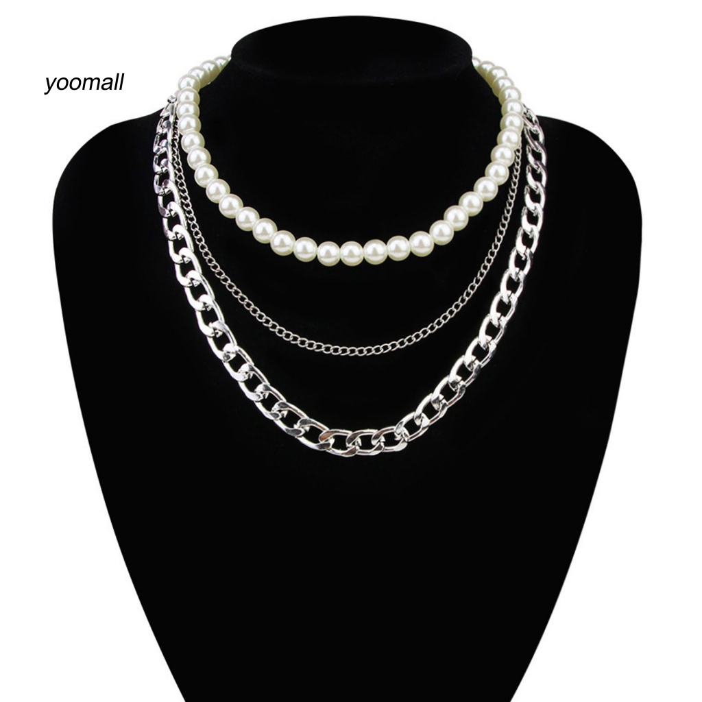 Vòng cổ Nhiều Lớp Đính Ngọc Trai Nhân Tạo Thời Trang Dành Cho Nữ