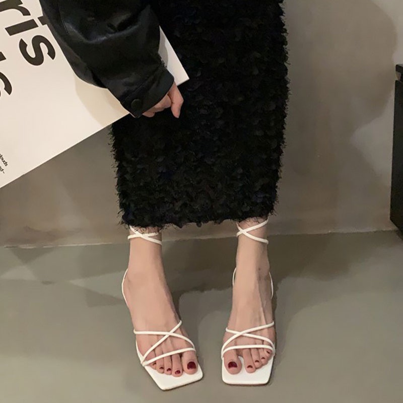 Sandal Cao Gót Hở Ngón Thiết Kế Mới Thời Trang Theo Phong Cách Pháp Cho Nữ