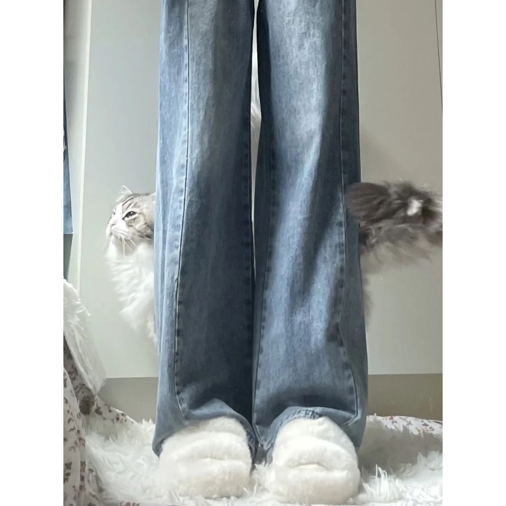 Quần Jean Nữ Ống Rộng Lưng Cao Phong Cách Retro Thời Trang Xuân Hè 2023 Mới