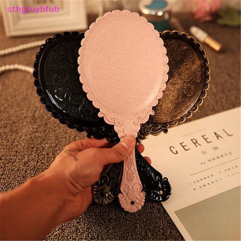 Gương Trang Điểm Cầm Tay Khắc Họa Tiết Phong Cách Vintage Dành Cho Salon / SPA