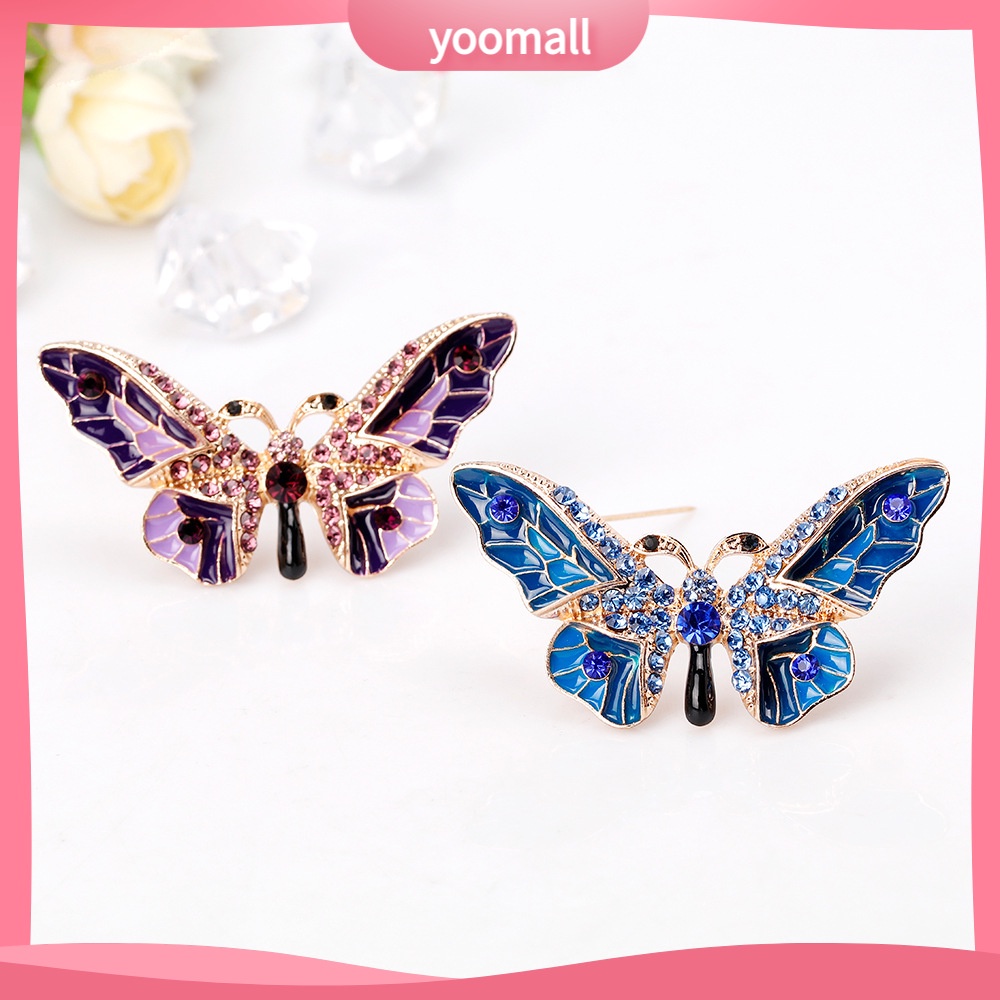 [YM] Ghim Cài Áo Hình Bướm Thả Dầu Bằng Hợp Kim Thời Trang Âu Mỹ