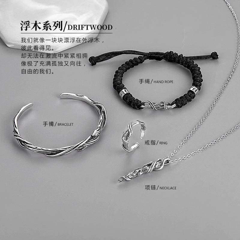 Vòng Tay Gỗ Hở Phong Cách Retro Cá Tính Cho Nam