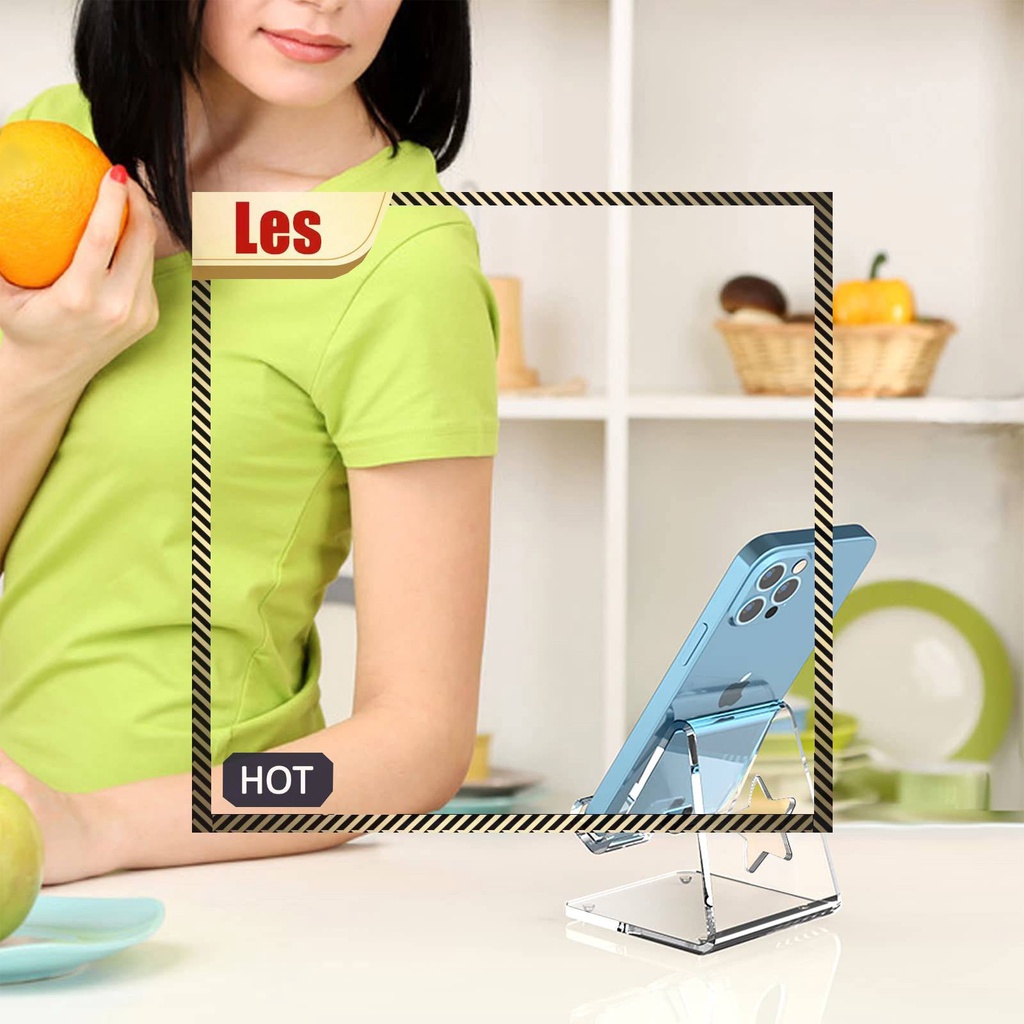 Giá Đỡ Điện Thoại Bằng Acrylic Trong Suốt Để Bàn Tiện Dụng