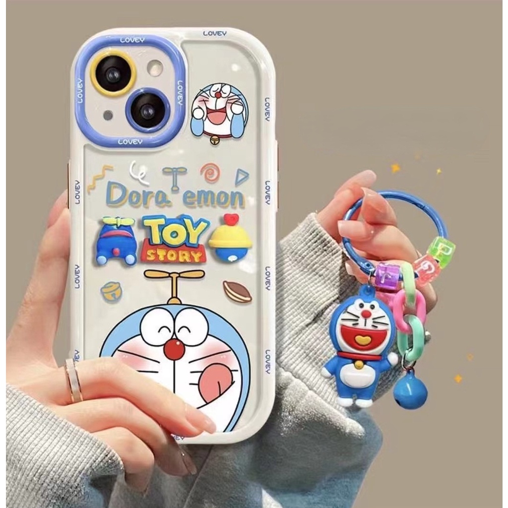 Ốp Điện Thoại Silicon Mềm Hình Búp Bê Doraemon Cho iPhone XR XS Max 11 12 13 14 Pro Max 14 Plus