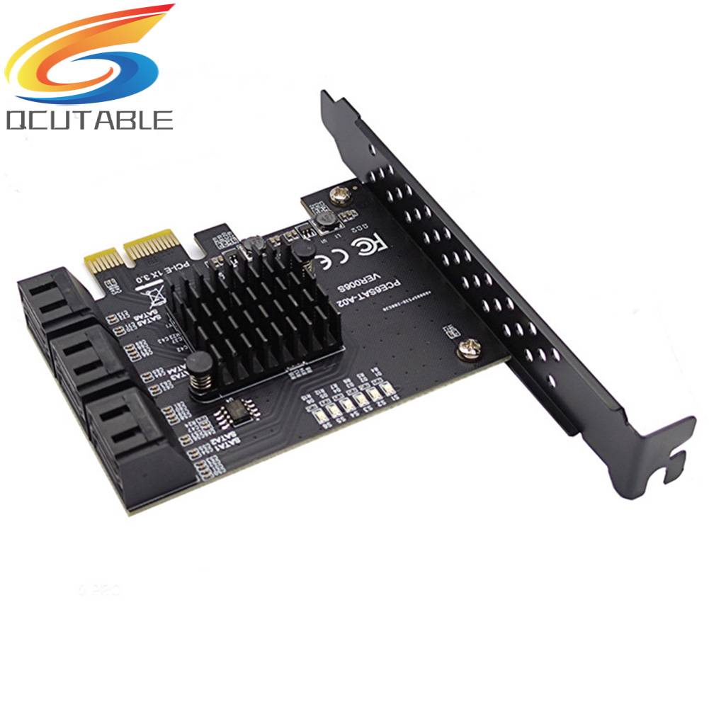 Card 6 Cổng SATA III PCIe 6Gbps SATA 3.0 Sang PCIe 1X Kèm Giá Đỡ