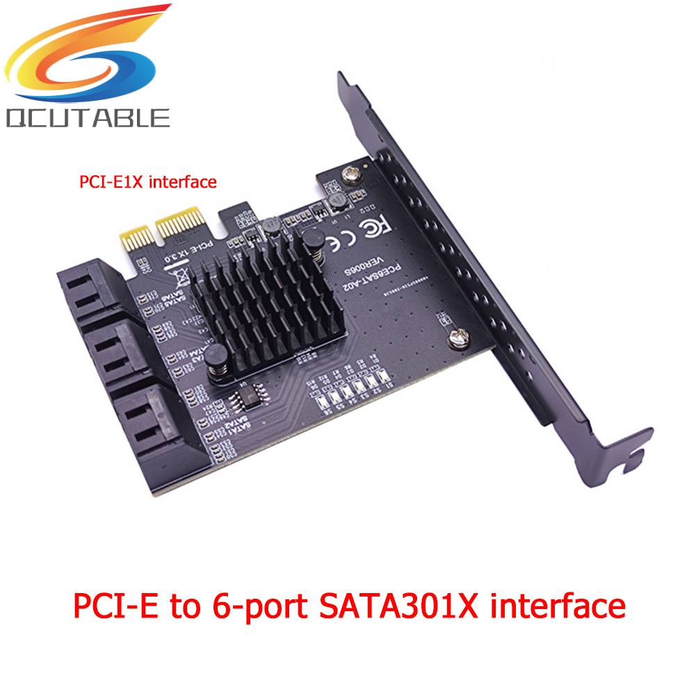 Card 6 Cổng SATA III PCIe 6Gbps SATA 3.0 Sang PCIe 1X Kèm Giá Đỡ