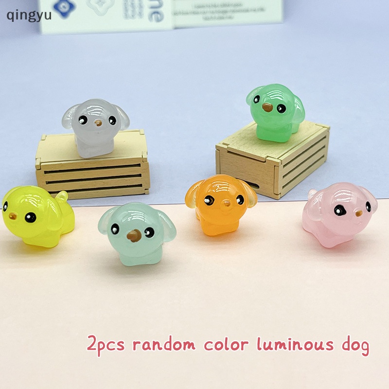 Bộ 2 Mô Hình Chú Chó Hoạt Hình Dạ Quang Trang Trí Xe Hơi