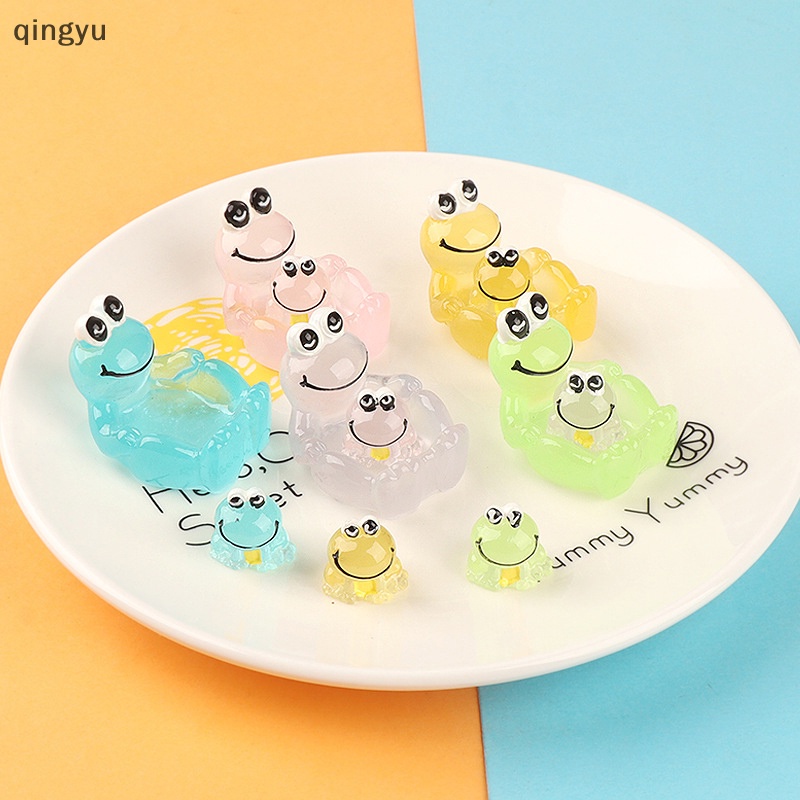 1 Bộ Mô Hình Vịt / Ếch Mini Bằng Nhựa Resin Phát Quang Trang Trí Bảng Điều Khiển Xe Hơi