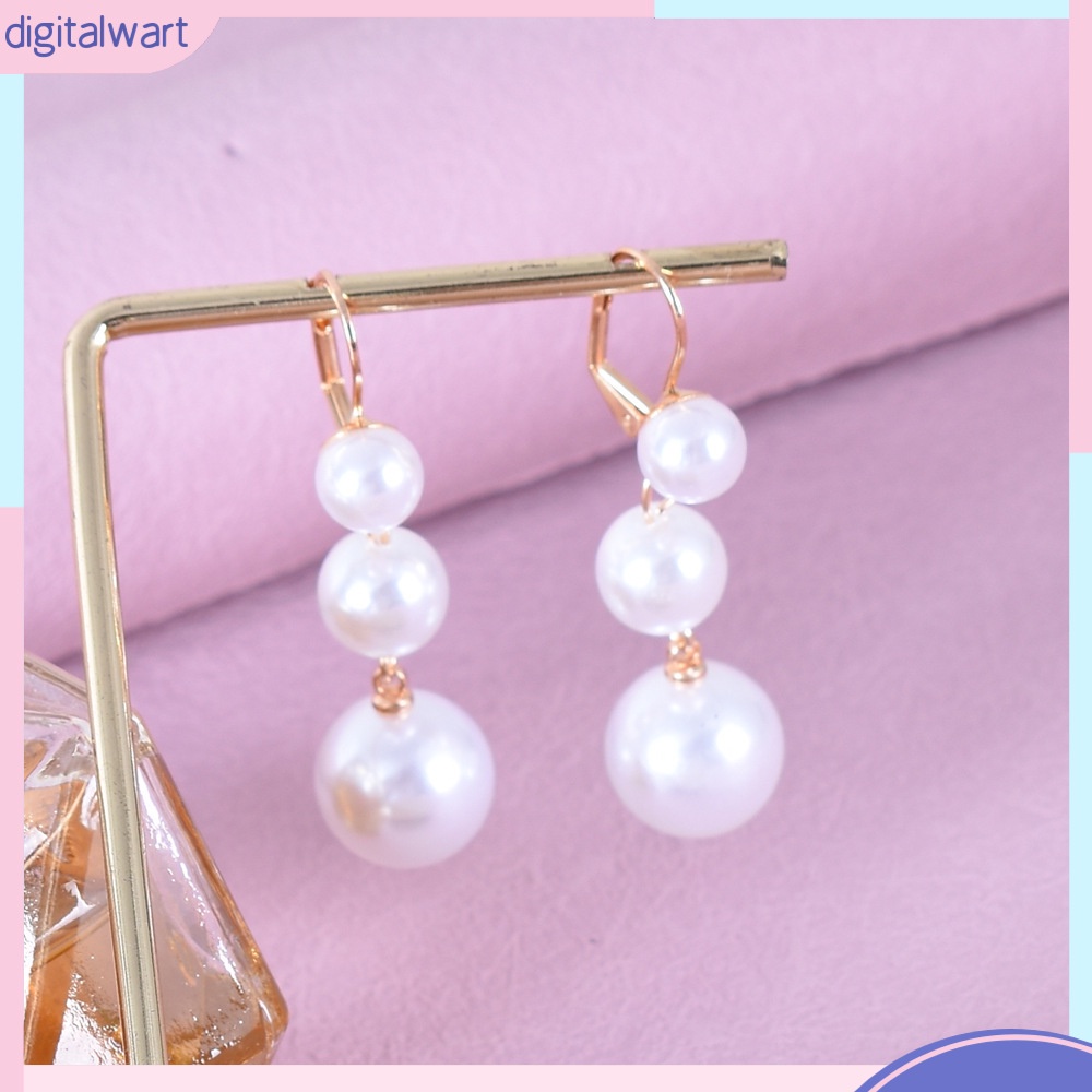 [DG] Bông Tai Dáng Dài Tua Rua Đính Ngọc Trai Cổ Điển Hợp Thời Trang Cho Nữ