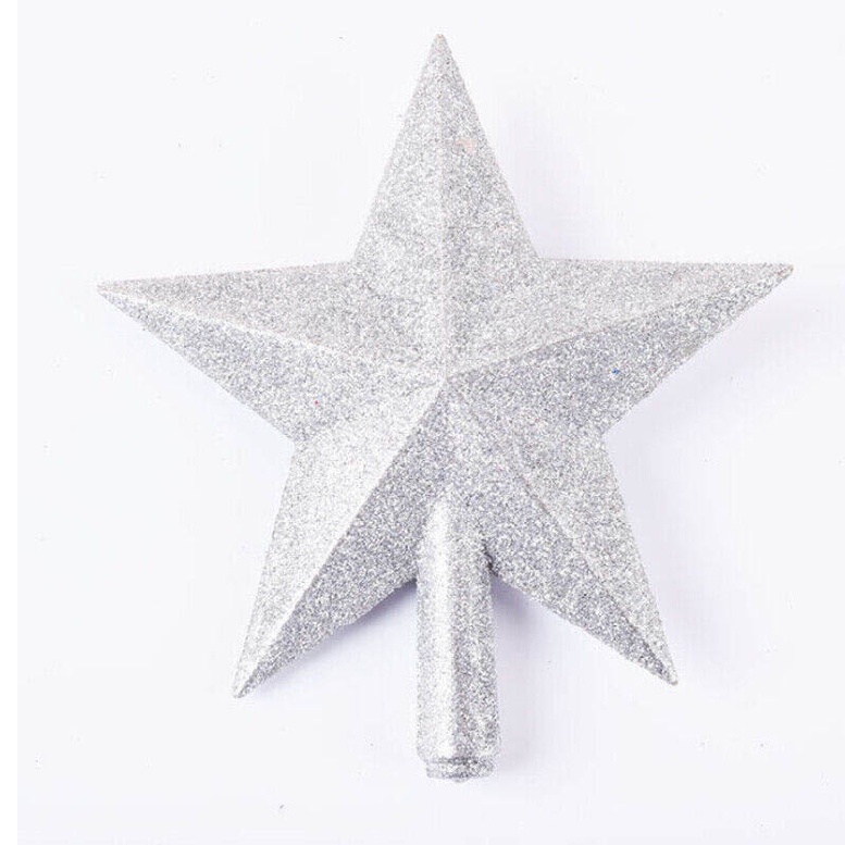 New Glitter Star Christmas Tree Topper Decoration Xmas Tree Top Glitter Ornament