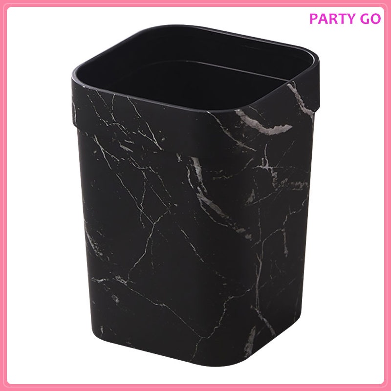 Thùng Rác Nhựa Vuông 30.5X24CM Họa Tiết Vân Đá Cẩm Thạch Trang Trí Bàn Làm Việc / Văn Phòng