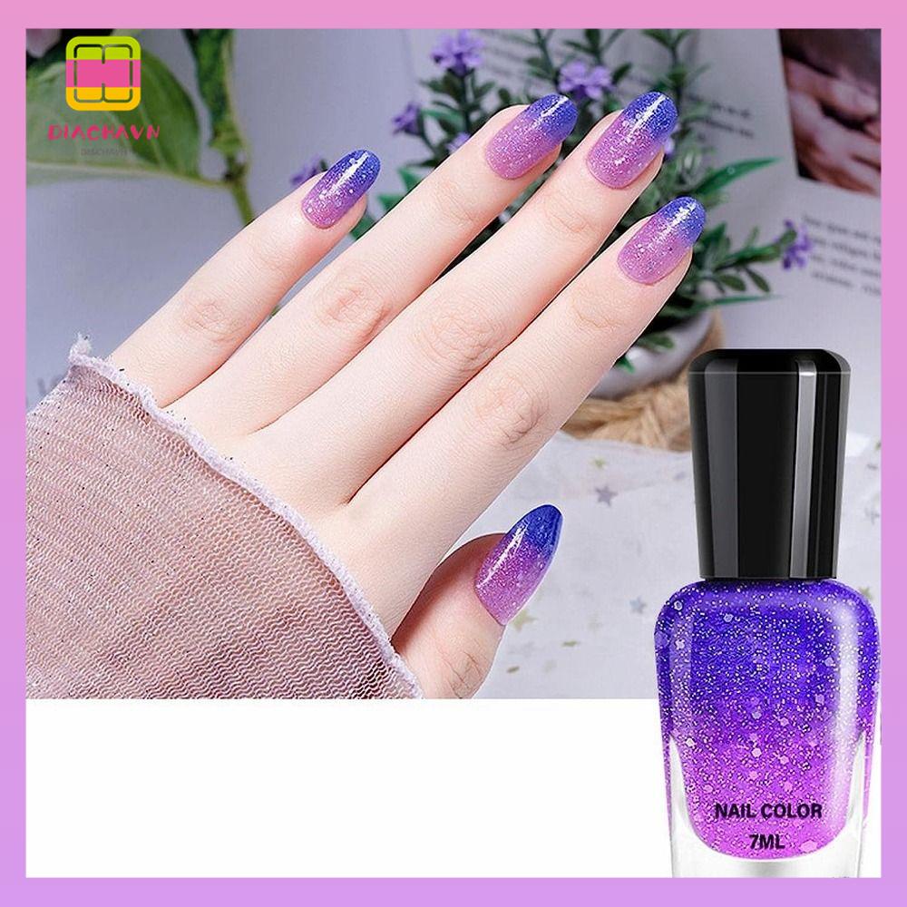 DIACHAVN Sơn Móng Tay Giả 7ml Thay Đổi Màu Sắc Lâu Trôi Dành Cho Nữ