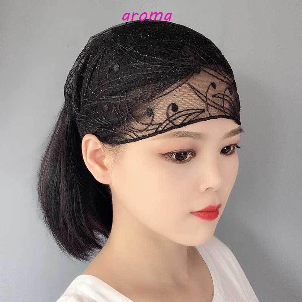 AROMA Băng Đô Ren Hoa Trong Suốt Phong Cách Hàn Quốc Cho Nữ