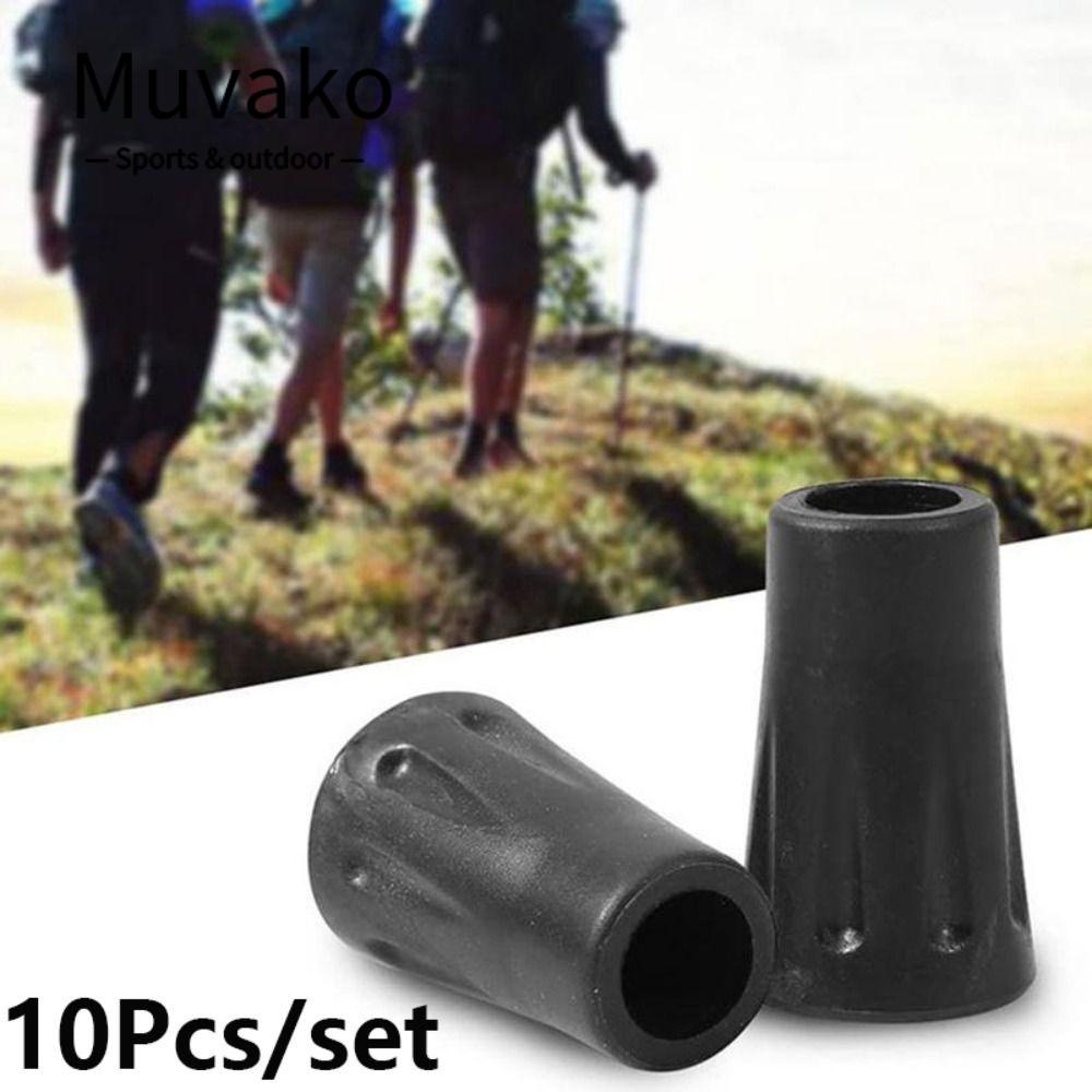 MUVAKO Bộ 10 Đầu Bọc Bảo Vệ Gậy Leo Núi Bằng Cao Su Chống Trượt Tiện Dụng