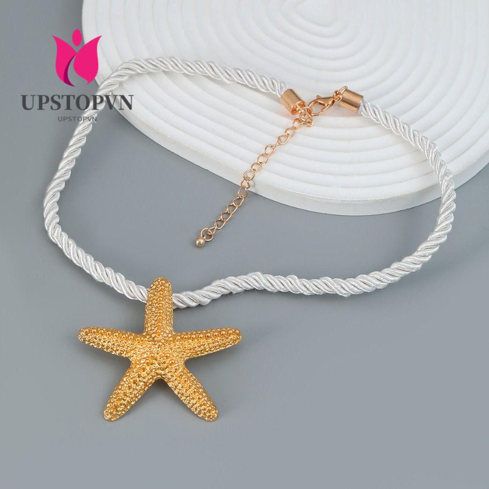 Bộ Trang Sức Gồm Vòng cổ / Bông Tai / Vòng Tay Hình Sao Biển Mạ Vàng Phong Cách Vintage 2023 Cho Nữ