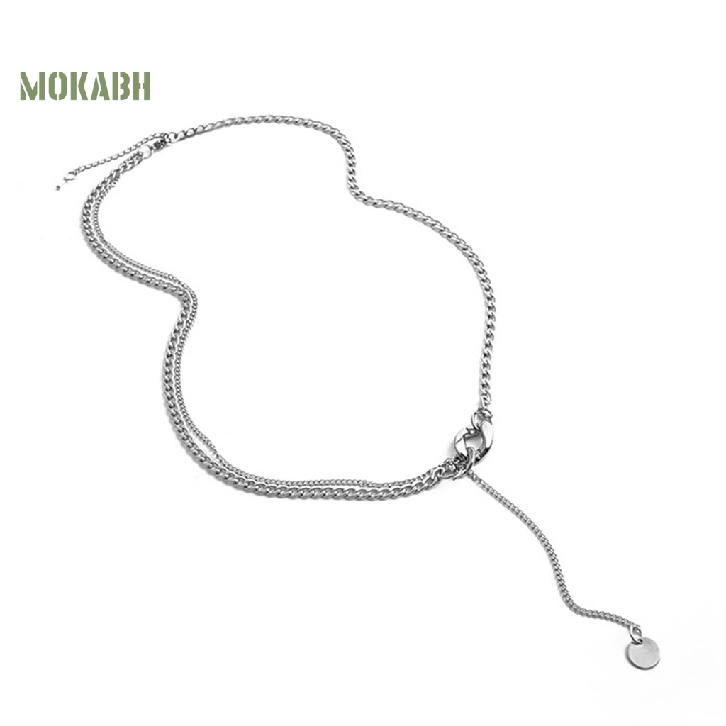 [Mok Abh] Dây Chuyền Dạng Chuỗi Hạt Tròn Mạ Điện Thanh Lịch Đơn Giản Thời Trang Thu Đông Cho Nữ