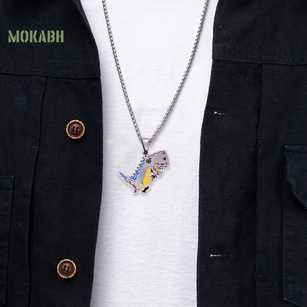 Vòng cổ Mạ Điện Chống Rỉ Sét Hình Khủng Long Dễ Thương