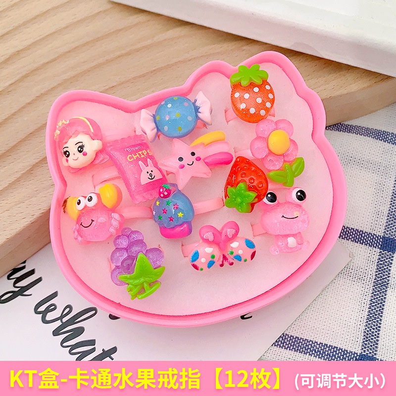 Hộp Quà Tặng Nhẫn Đính Kim Cương Giả Hình Công Chúa Nhỏ Dễ Thương Cho Bé Gái