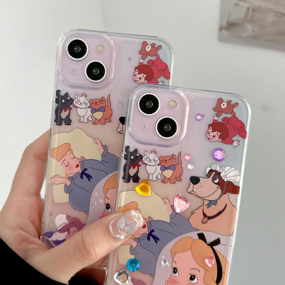 Ốp Điện Thoại TPU Mềm Chống Sốc Chống Bụi Đính Kim Cương Nhiều Màu Dễ Thương Cho IPhone 14 13 12 11 Pro Max X XR 8 7 Plus