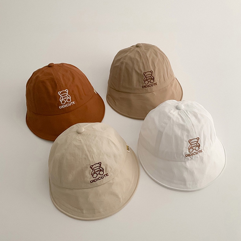 Mũ Bucket Vành Rộng Nhanh Khô Phong Cách Hàn Quốc Thời Trang Mùa Hè Cho Bé