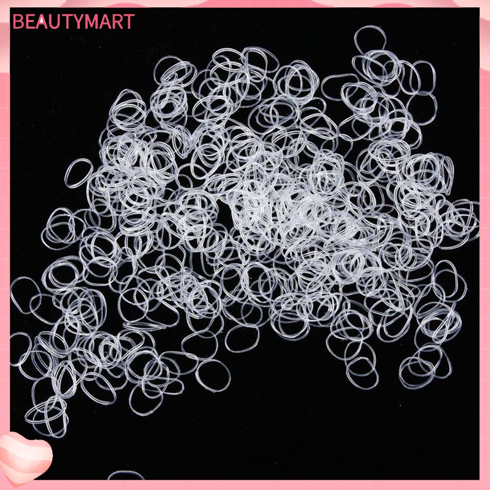 Set 500 Dây Thun Buộc Tóc Trong Suốt Dùng Một Lần