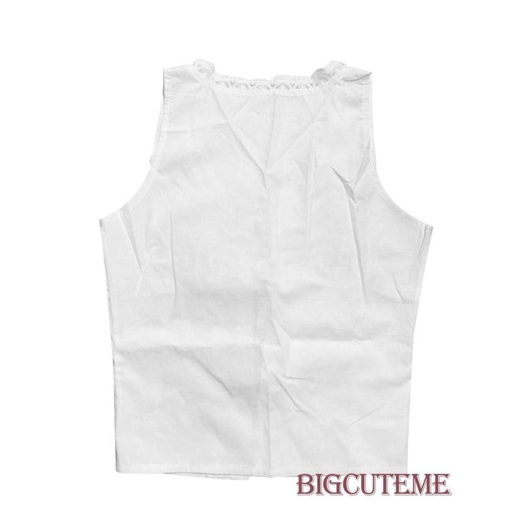 [] Áo Tank Top Không Tay Thắt Dây Phía Trước Dáng Ôm Màu Trắng Thời Trang Đường Phố Mùa Hè Cho Nữ