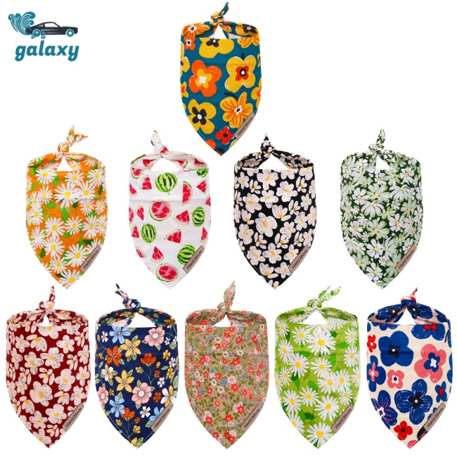 Galaxy Khăn Choàng Cổ Tam Giác Họa Tiết Hoa Xinh Xắn Cho Thú Cưng