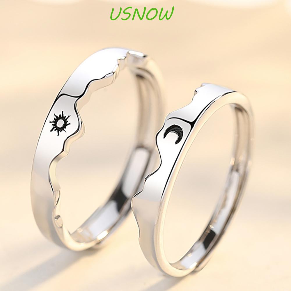 USNOW Nhẫn Cặp Hình Mặt Trăng / Mặt Trời Thời Trang